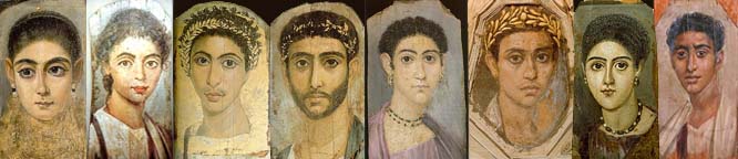 Romano- Egyptian Fayun mummy portrait encaustic panel paintings, 1st century BC